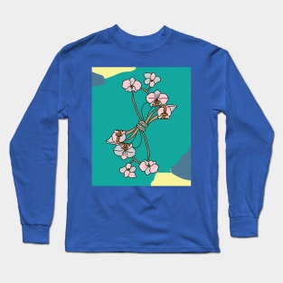 Vintage Flowers Orchids Colorful Long Sleeve T-Shirt